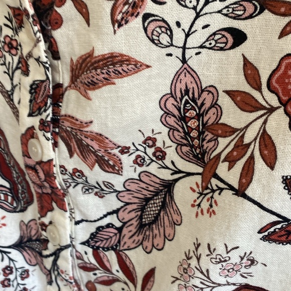 Joie women’s M floral print button down linen blend top - Picture 5 of 5